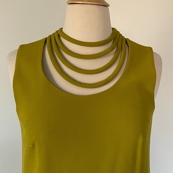 Diane Von Furstenberg 1960s Style Green Ring Neck Mini Dress With Pockets - Picture 3 of 12